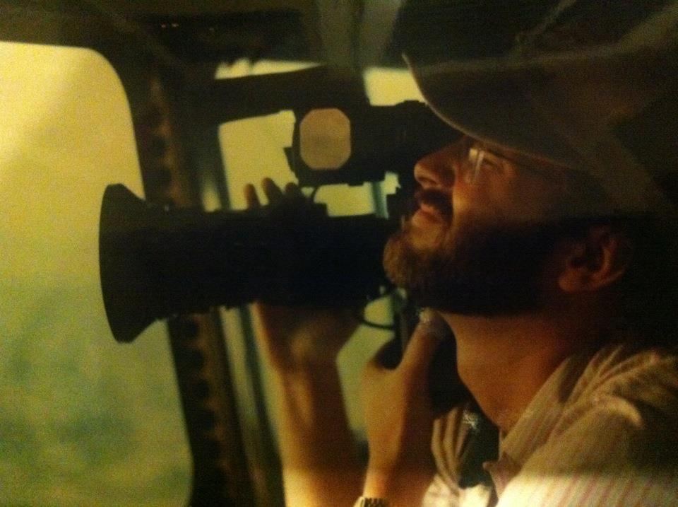 Your humble narrator, shooting from the Goodyear blimp in 1985