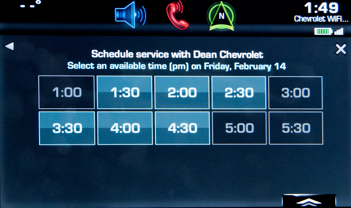 2015 Chevy infotainment screen