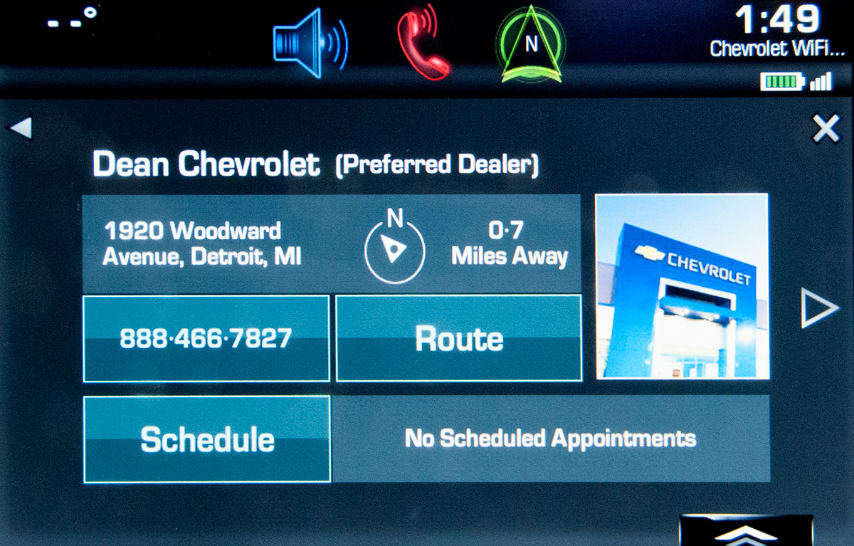 2015 Chevy infotainment screen